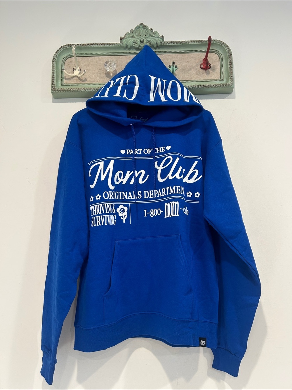 Slyfox threads Mom Club Originals Dpt royal Blue Graphic Hoodie medium nwot